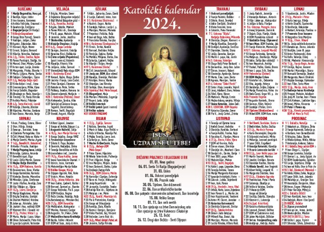Jednolistni katolički kalendar - Milosrdni Isus